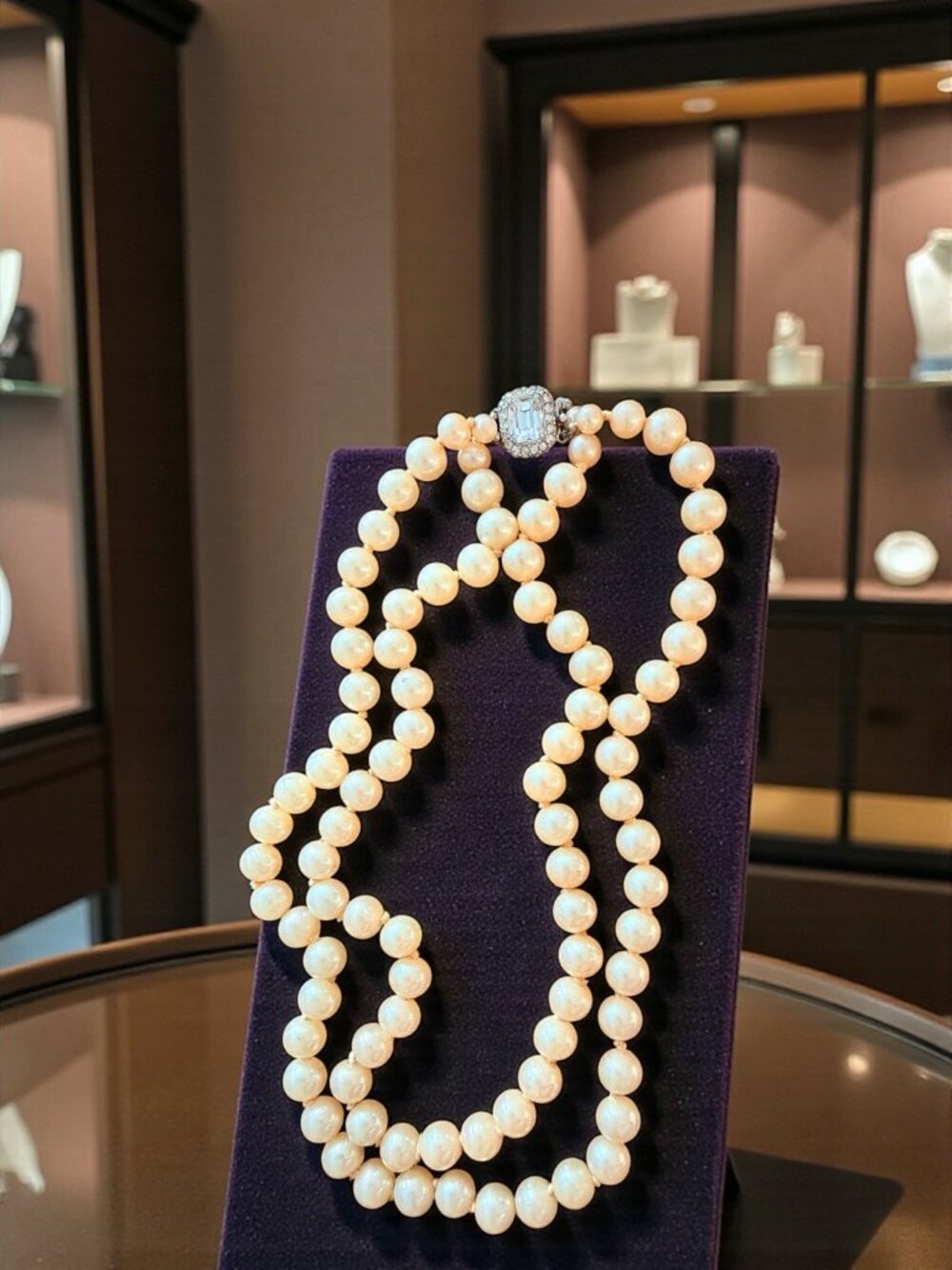 CastleCliff Brand Vintage Classic Faux Pearl and Crystal Necklace 20”L 128g